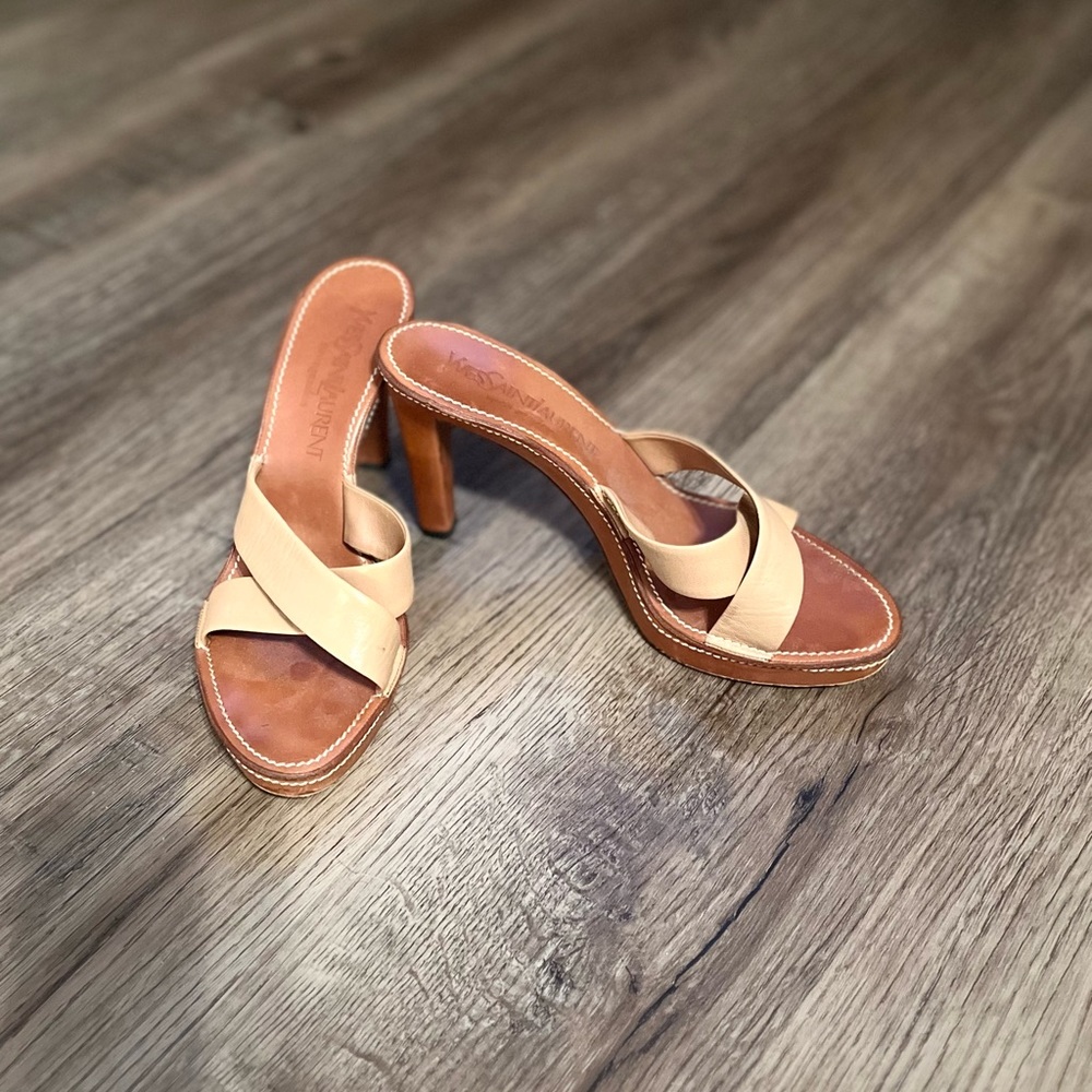 YVES SAINT LAURENT Leather Slides - Picture 2 of 9